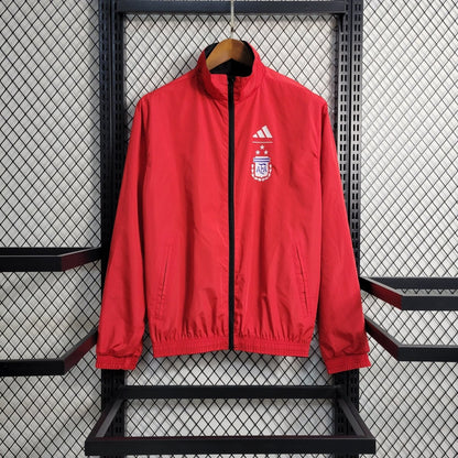 Jaqueta Corta Vento Argentina Dupla Face RedBlack Edition 2023